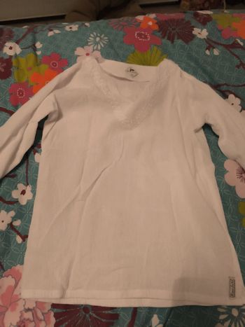 Tunique brodée manches longues blanc du Nil 6-8 ans neuve
