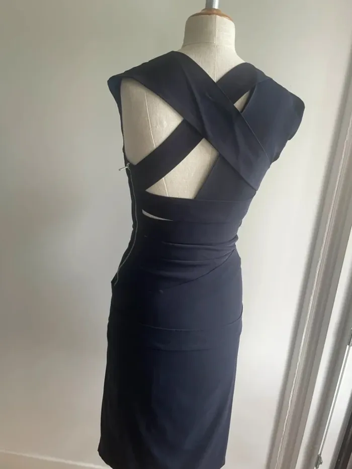 Robe asymétrique Preen bleu marine - photo numéro 3