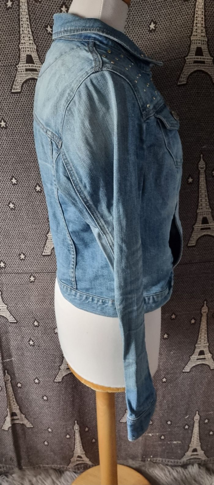 Veste en jean à boutons taille 40 - photo numéro 5