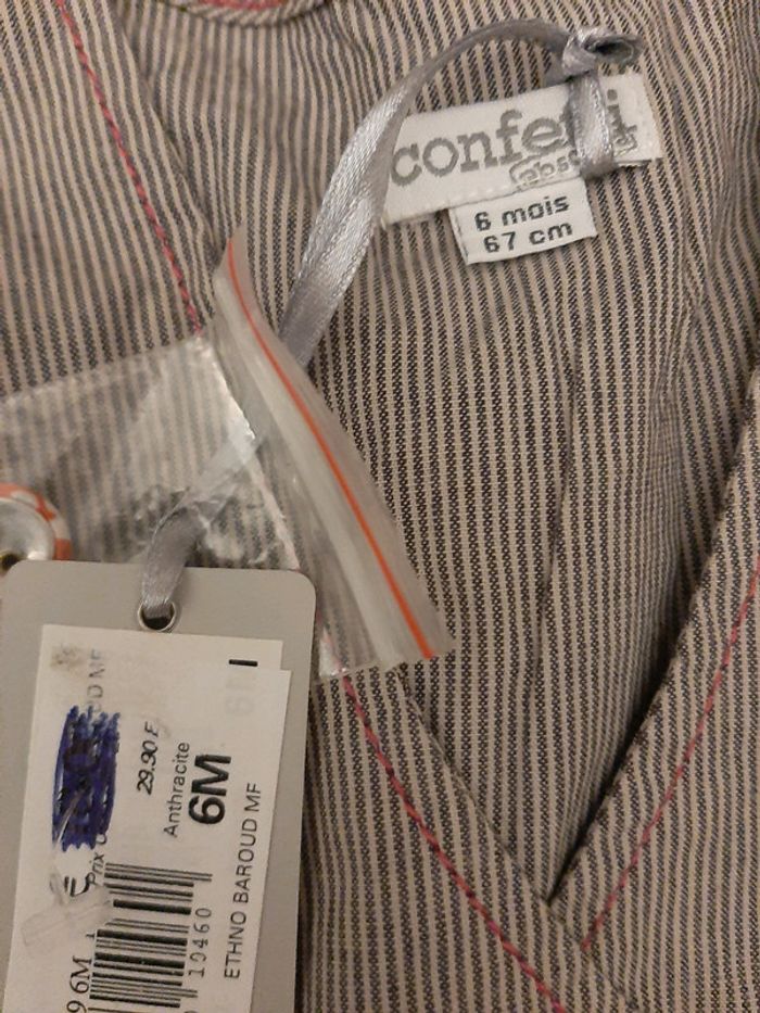 Gilet sans manches neuf etiquette confetti pour absorba 6 mois - photo numéro 3