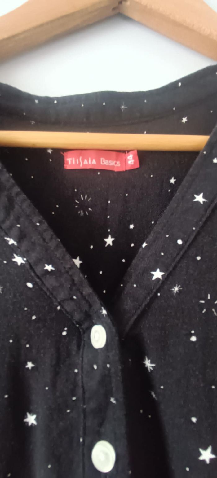 T-shirt imprimé "étoiles" noir et blanc "Tissaia Basics" Taille 44 - photo numéro 3