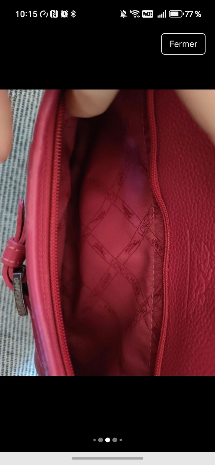 sac longchamp cuir rose - photo numéro 4