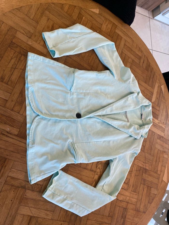 Très beau blazer couleur turquoise - photo numéro 2