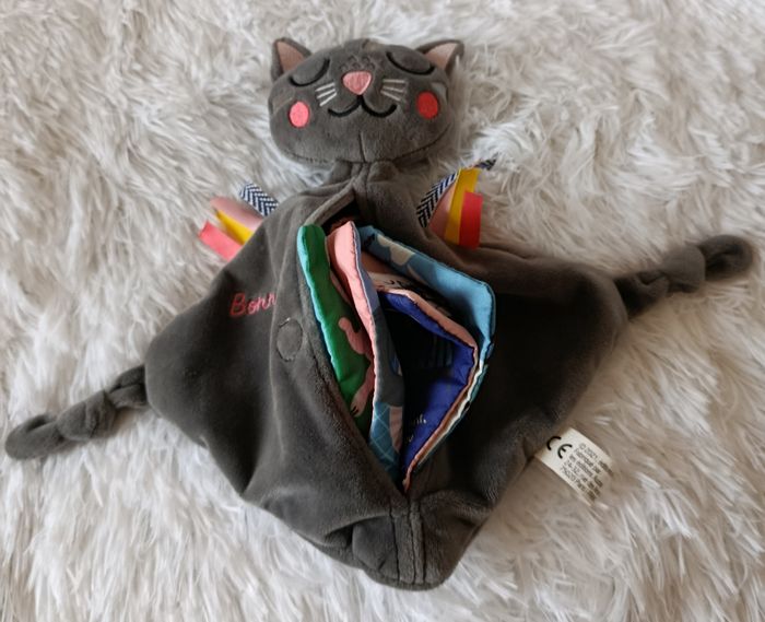 Doudou chat livre gris -Bonne nuit -Auzou - photo numéro 2