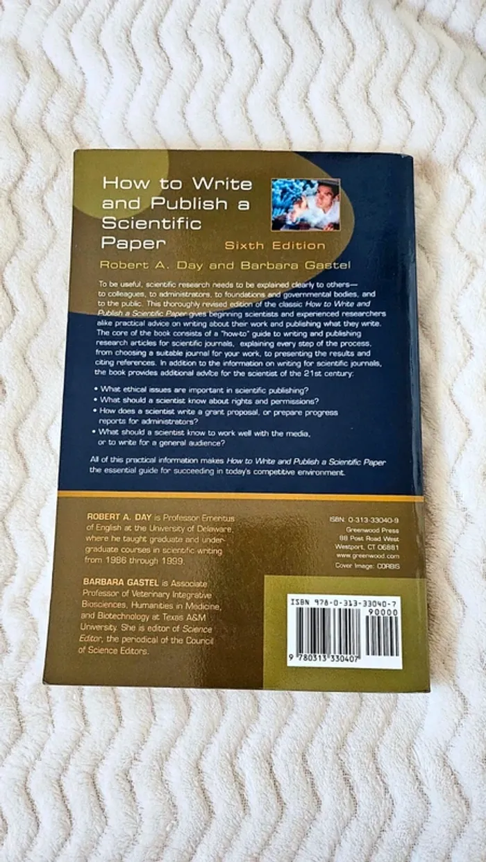 Book livre How to write and publish a scientific paper - photo numéro 4