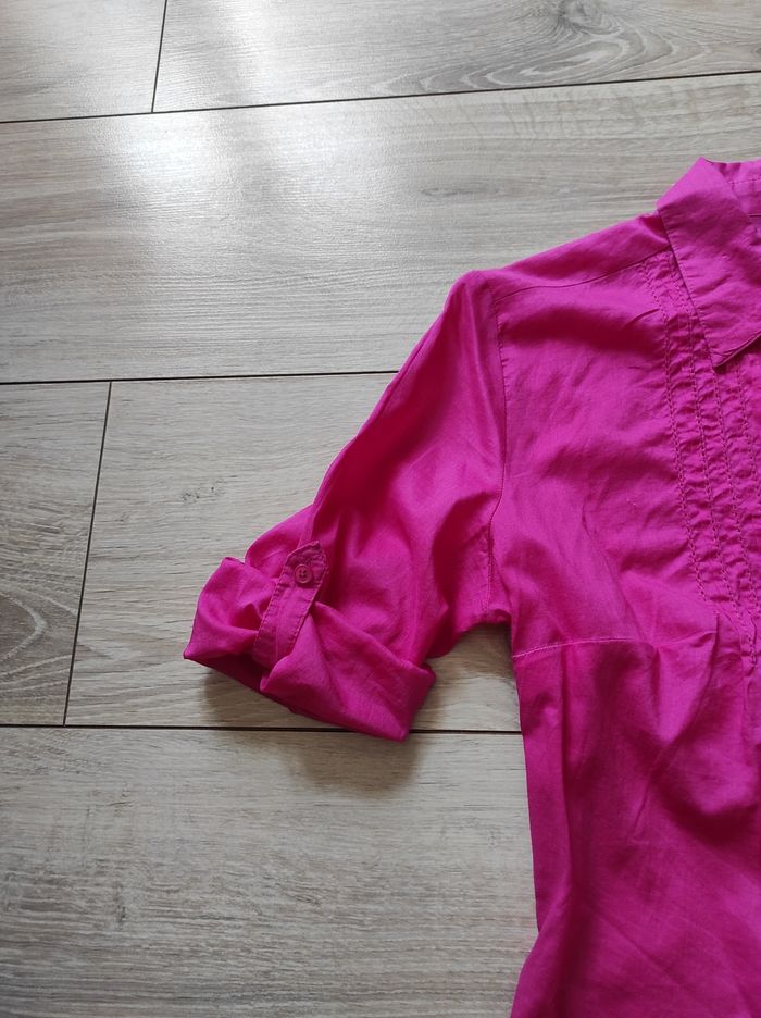 Chemise manches 3/4 Camaïeu fuchsia - photo numéro 3