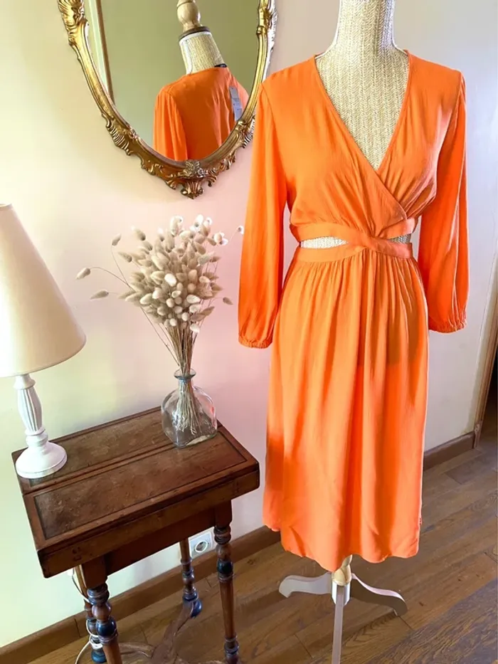 Robe Éclatante en Orange – Etam – Taille M – Neuf avec Étiquette - photo numéro 3