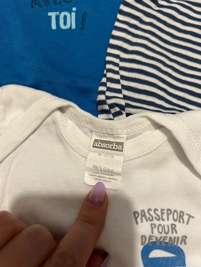 Lot 9 bodies manche courte 3 mois - photo numéro 7