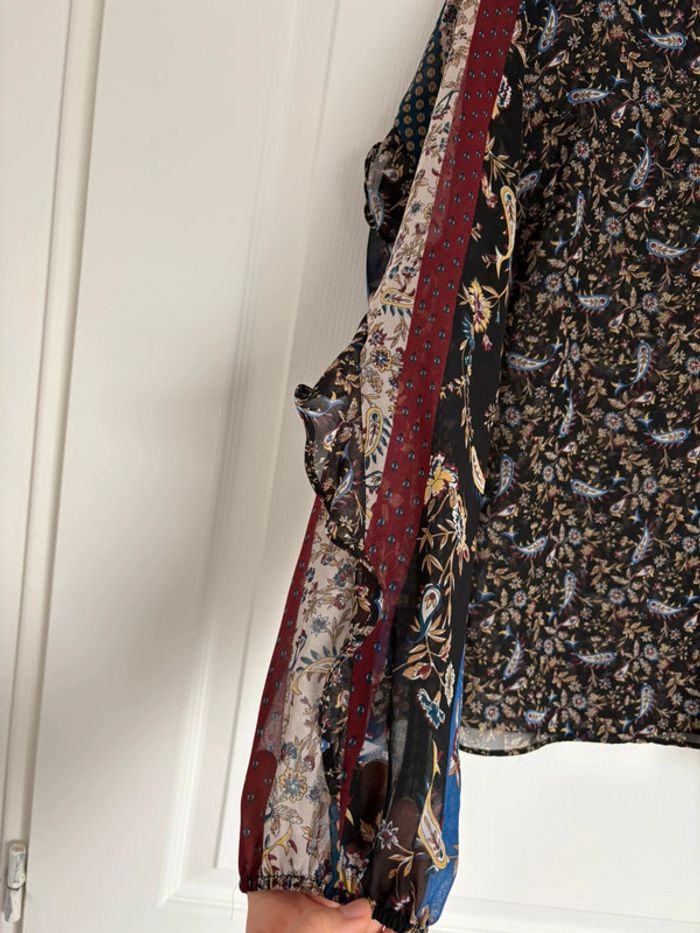 Ensemble (blouse Cache Cache + pantalon taille basse Ikks) taille M très bon état - photo numéro 6