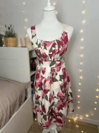 Robe vintage rose Blanche et grise Mexx taille L