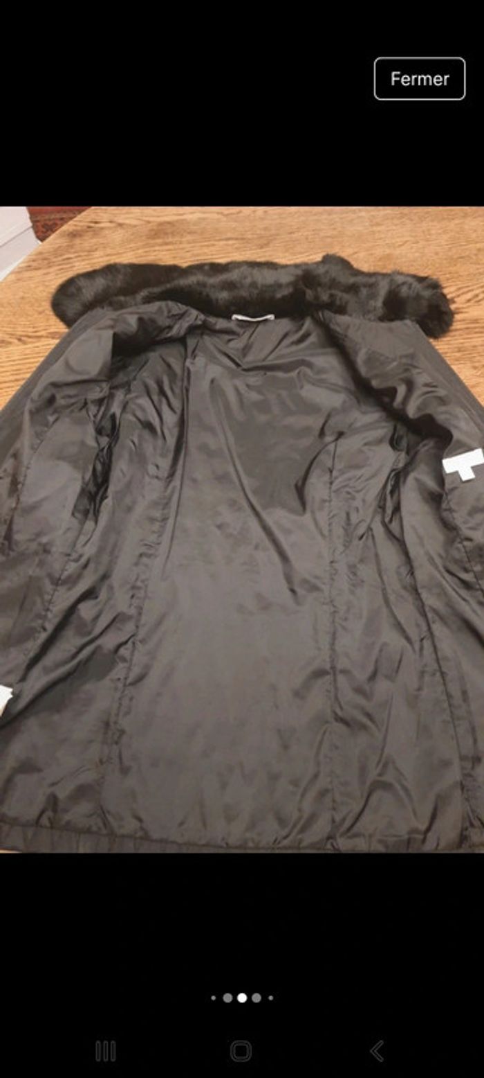 Veste Matelassé Stefanel noire fr 38 col fourrure - photo numéro 12