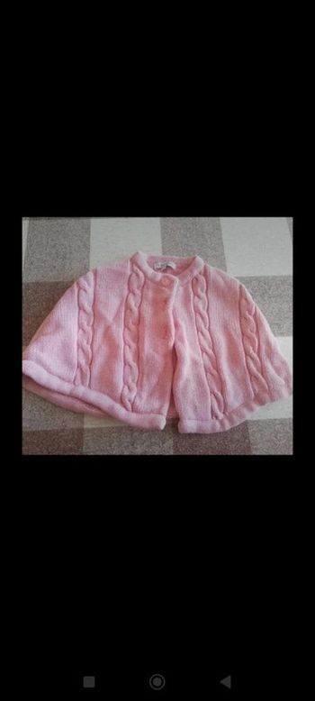 Poncho rose à boutons in extenso 6 mois neuf