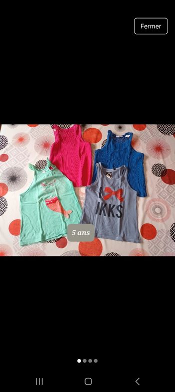 Lot 4 débardeurs ikks dpam okaïdi taille 5 ans