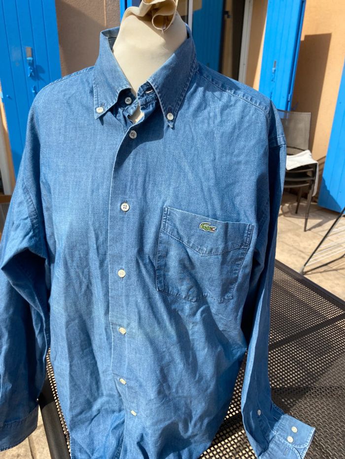 Chemise en jean Chambray Bleu Lacoste 39