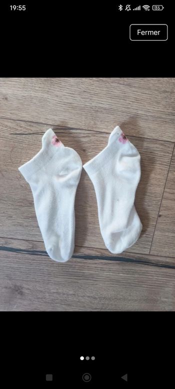 Socquettes blanches fleurs