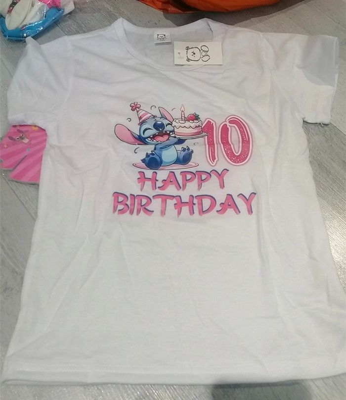 Thee shirt stitch happy birthday 10 ans 🎂 - photo numéro 2