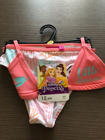 maillot de bain fille 2 pieces disney princesse 110 cm 4/5 cm