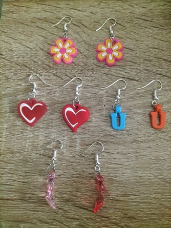 Lot 4 paires boucles d'oreilles fillette