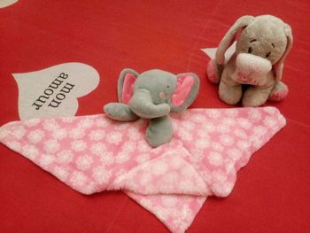 Deux peluches doudous.