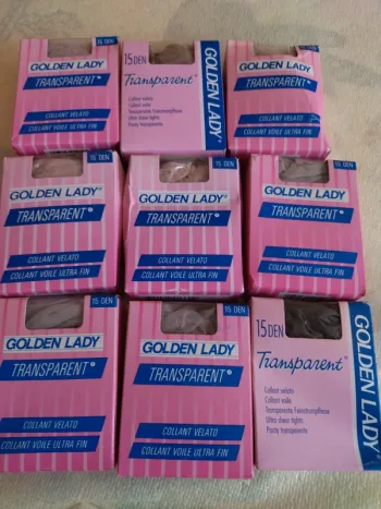 Lot de 9 boîtes collants Golden Lady + 1 offerte. Neuves