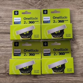 4 boites de 2 recharges one blade 360 philips