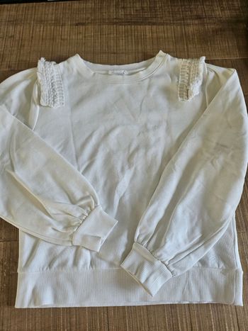 Sweat blanc XS cache cache 