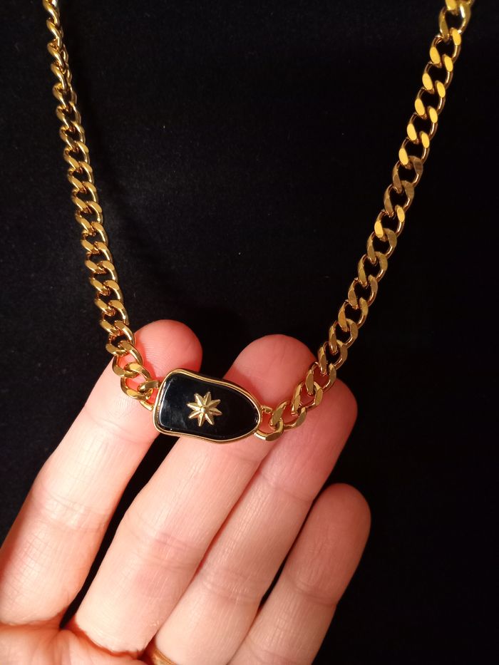 Collier maille pierre onyx Bohm - photo numéro 2