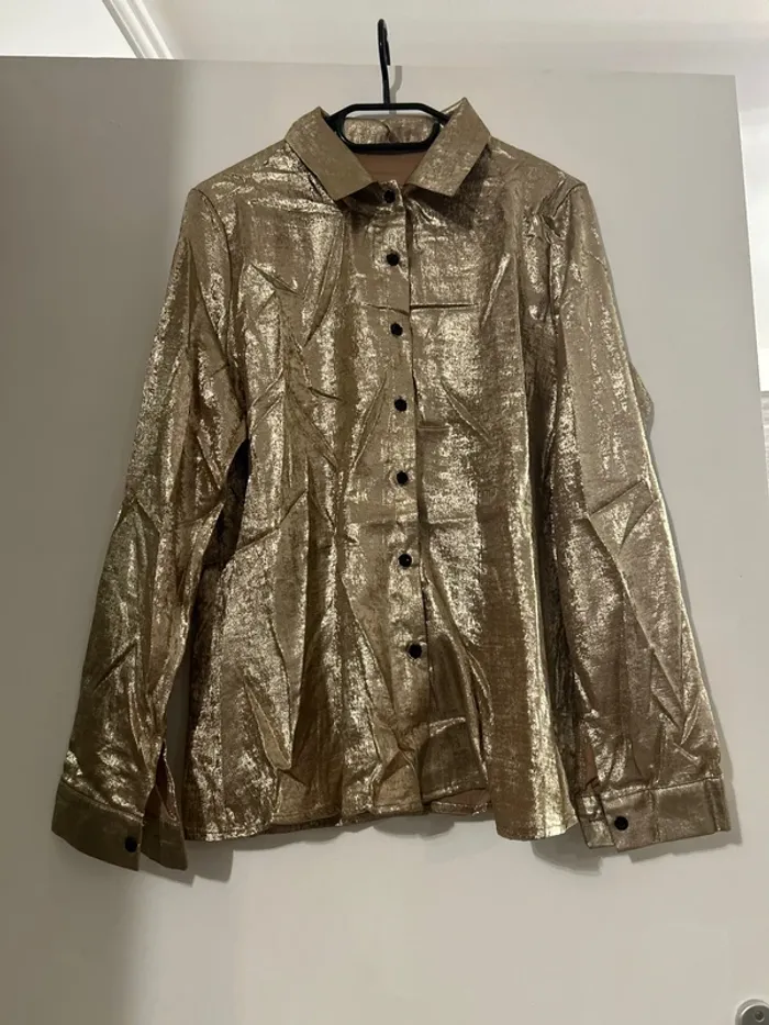 Chemise métallique doré femme - photo numéro 3