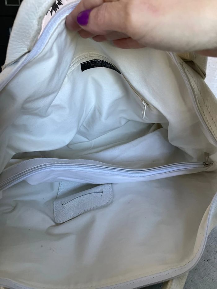 Sac blanc en cuir - Très bon état - photo numéro 7