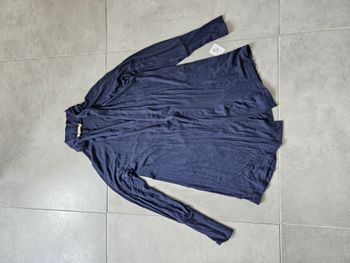 Gilet long bleu femme taille S