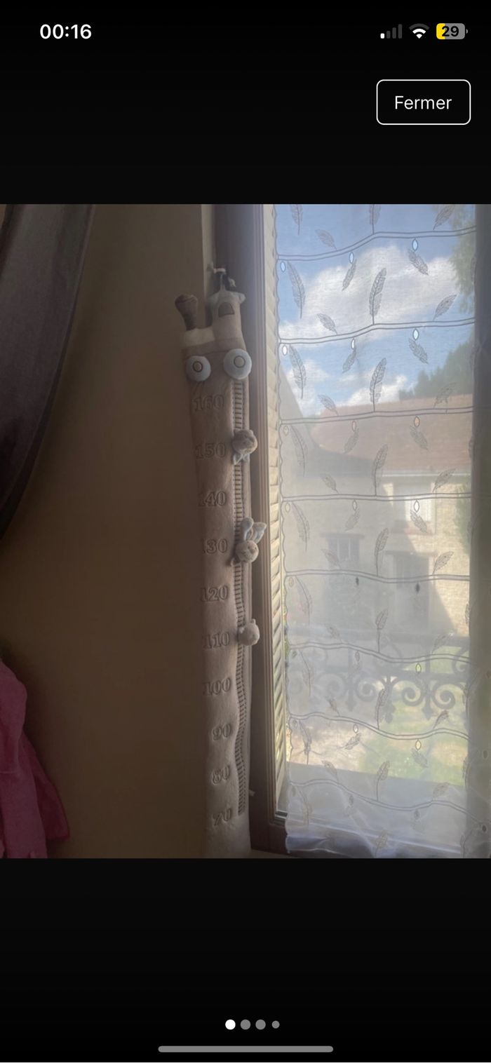 Toise peluche Sauthon beige – motif train, jusqu’à 160 cm - photo numéro 2