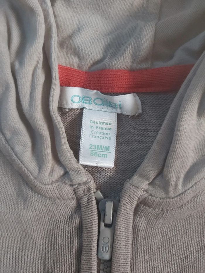 Gilet zippé capuche garçon Obaibi 23 mois (78) - photo numéro 2