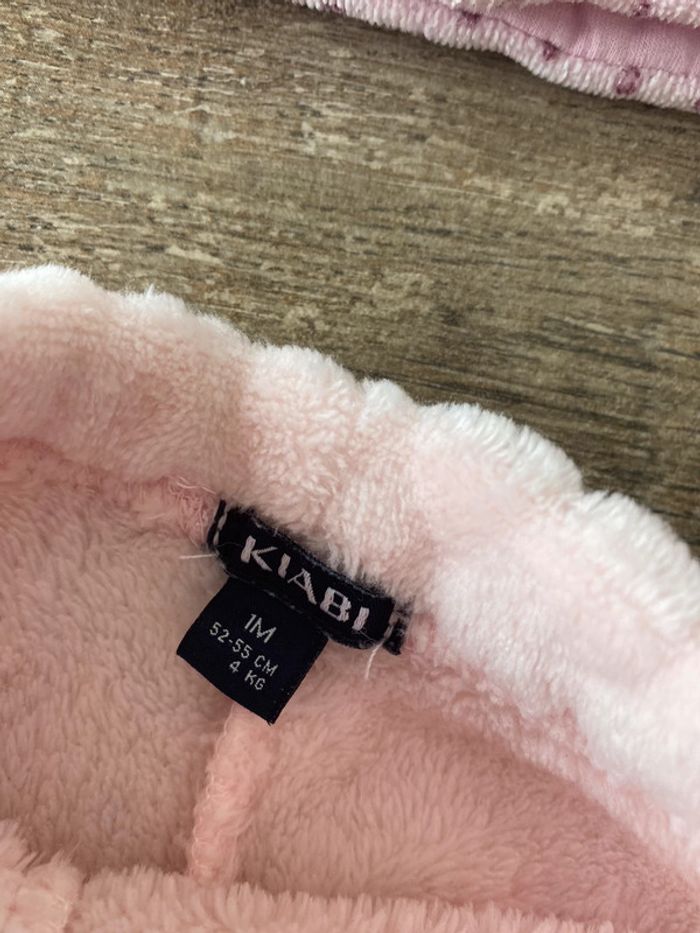 Ensemble 1 mois bébé fille veste manteau + pantalon + gants moufle - photo numéro 3