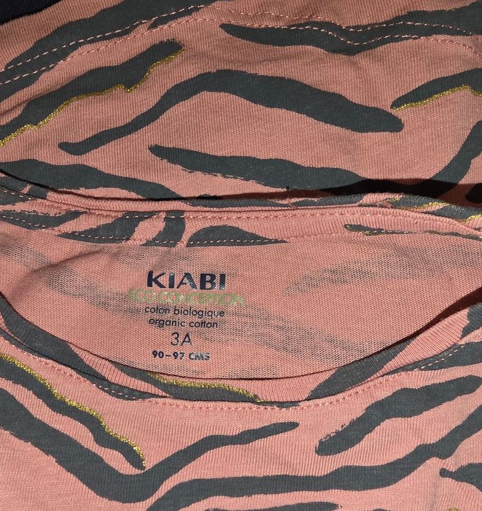 Tee-shirt ML rose zébré noir 3 ans - photo numéro 3