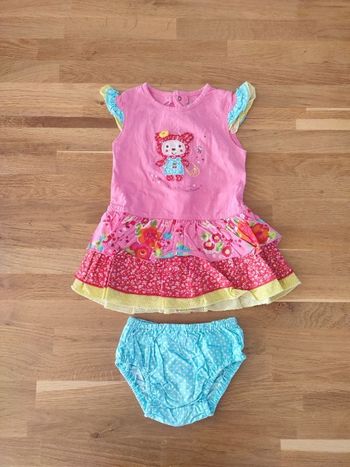 Ensemble Catimini robe + bloomer 3/6 mois