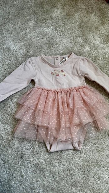 Body/robe avec tutu Orchestra – 3 mois – rose pâle
