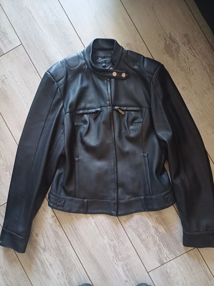 Veste simili cuir noire taille 40-42 - photo numéro 3