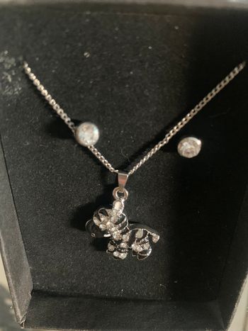 Parure boucle d’oreille collier petit zèbre