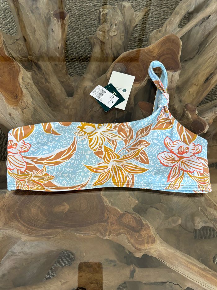 Haut de maillot de bain Roxy une bretelle bleu fleur - photo numéro 2