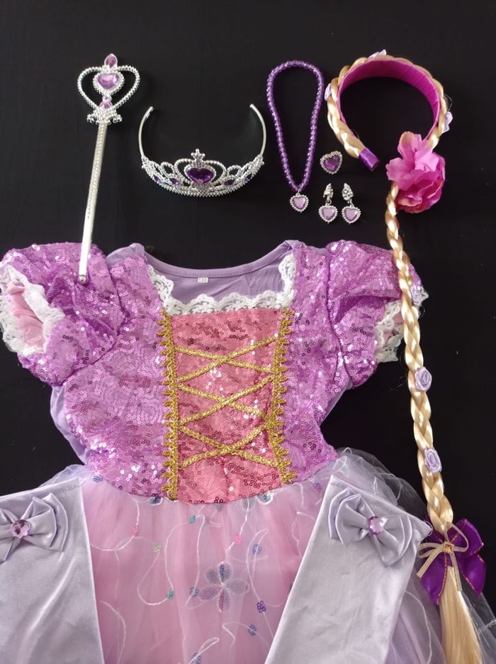 Deguisement princesse raiponce paillette 5-6ans - photo numéro 6