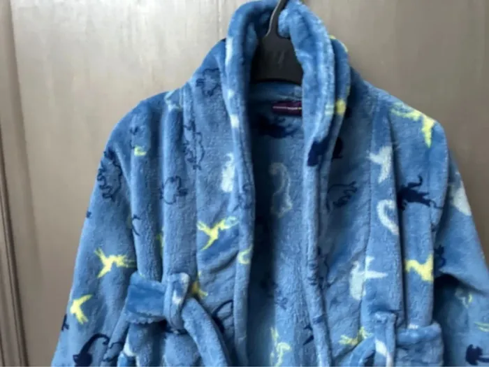 Peignoir sergent major 2/3 ans bleu dinosaures - photo numéro 4