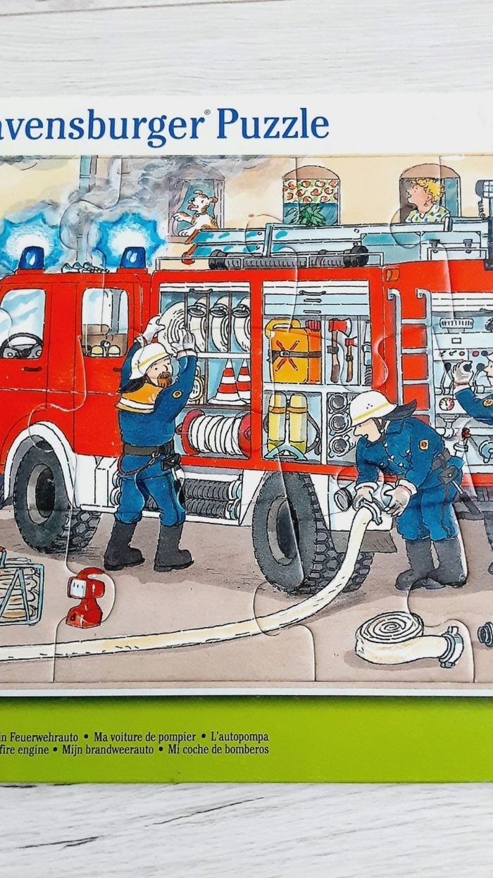 Jeu jouet puzzle 15 pièces Ravensburger thème pompiers - photo numéro 2