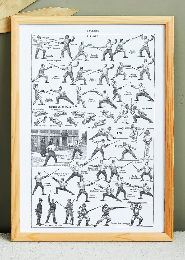 Affiche sur l'escrime, d'après une lithographie de 1928