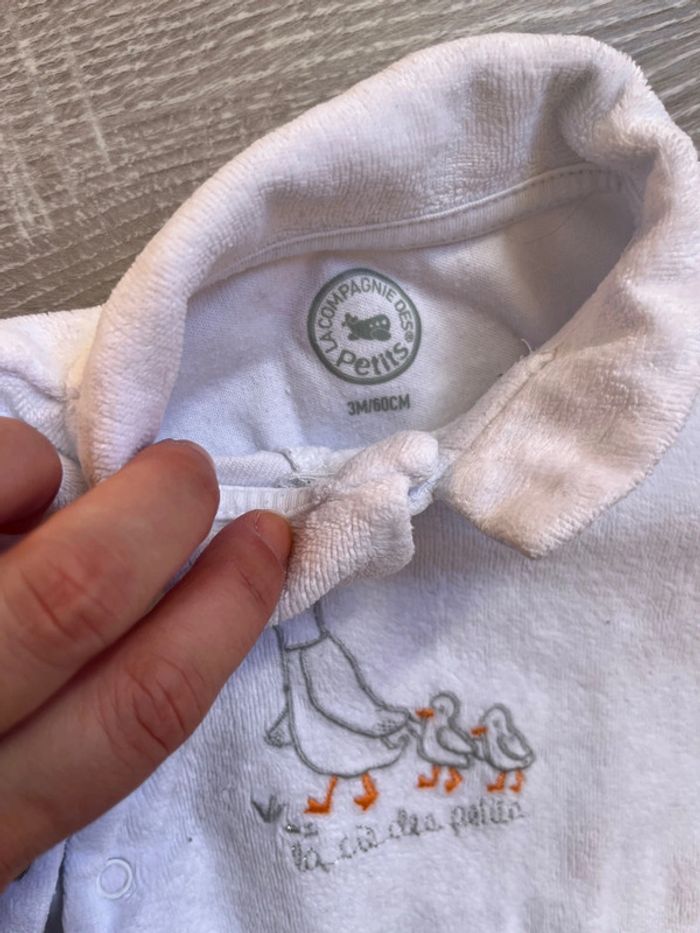 2 pyjamas blancs bébé 3 mois mixte - photo numéro 5