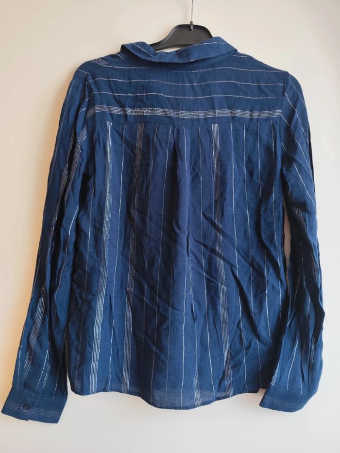 Chemise légère bleu marine à liseré argenté taille 34 Etam - photo numéro 2