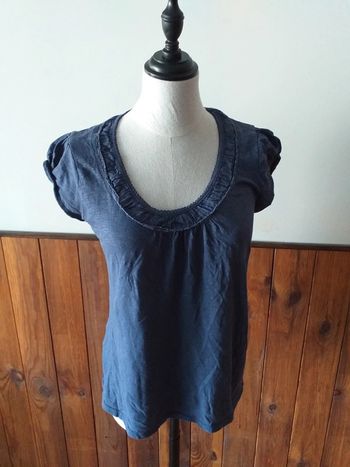 Tee-shirt col rond bleu