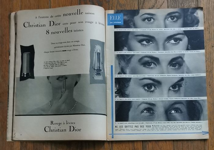 Ancien magazine Elle années 50 Vintage - photo numéro 2
