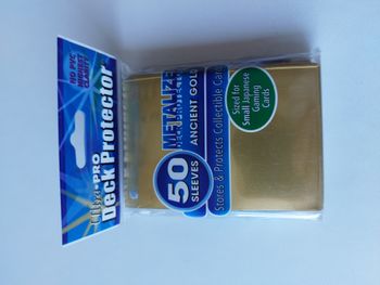 Pack de 50 pochettes/sleeves Ultra PRO Metalized Ancient Gold Small