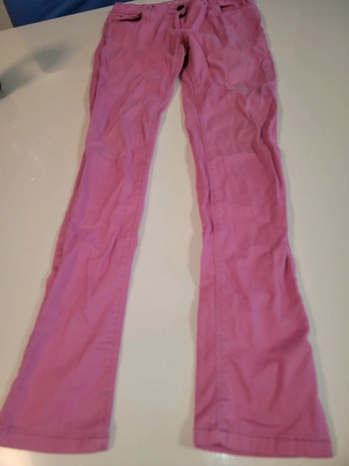 Jean skinny in extenso rose 16 ans fille tbe