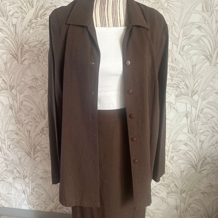Ensemble chemise et jupe longue marron - photo numéro 2